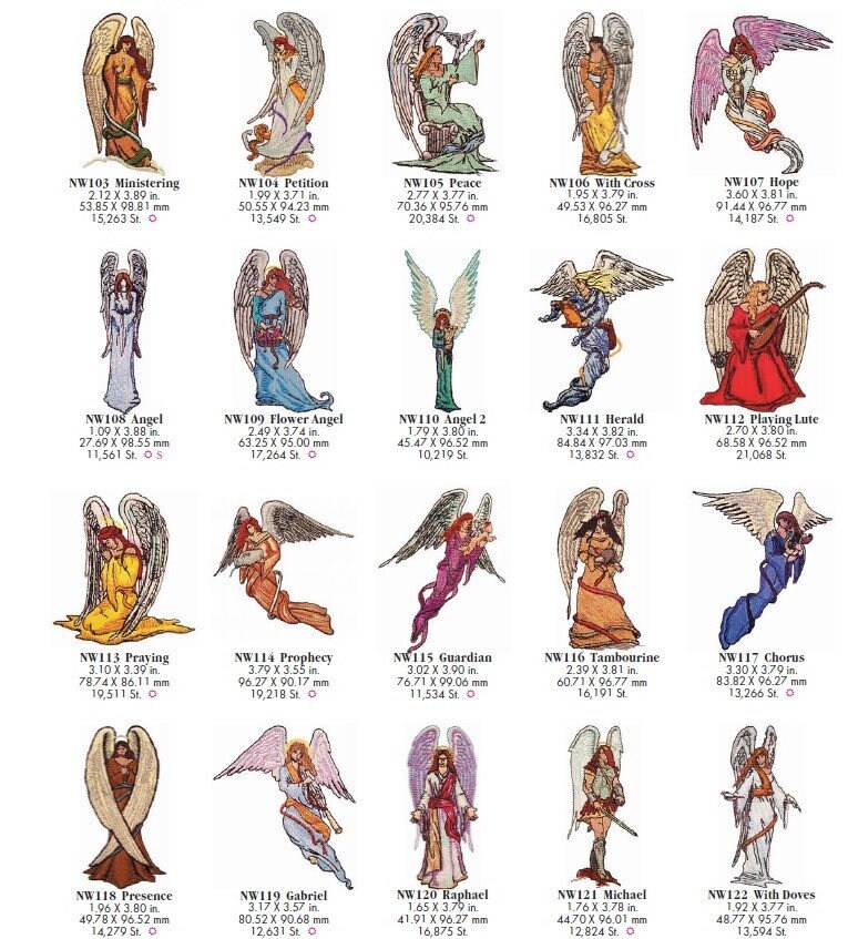 Machine embroidery oesd per individual design angels  etsy