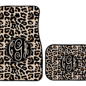 Car Accessories for Women | Car Mats | Leopard Print | Personalized Gift | Monogram Car Mats | Personalized Car Mats