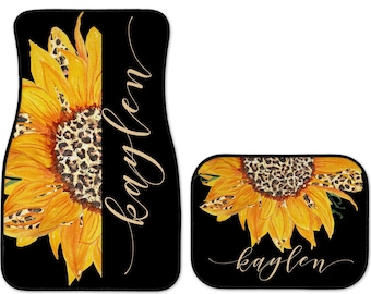 Car Decorations Interior | Sunflower Car Accessory | Car Accessories For Girls | Leopard Print | Personalized Christmas Gift