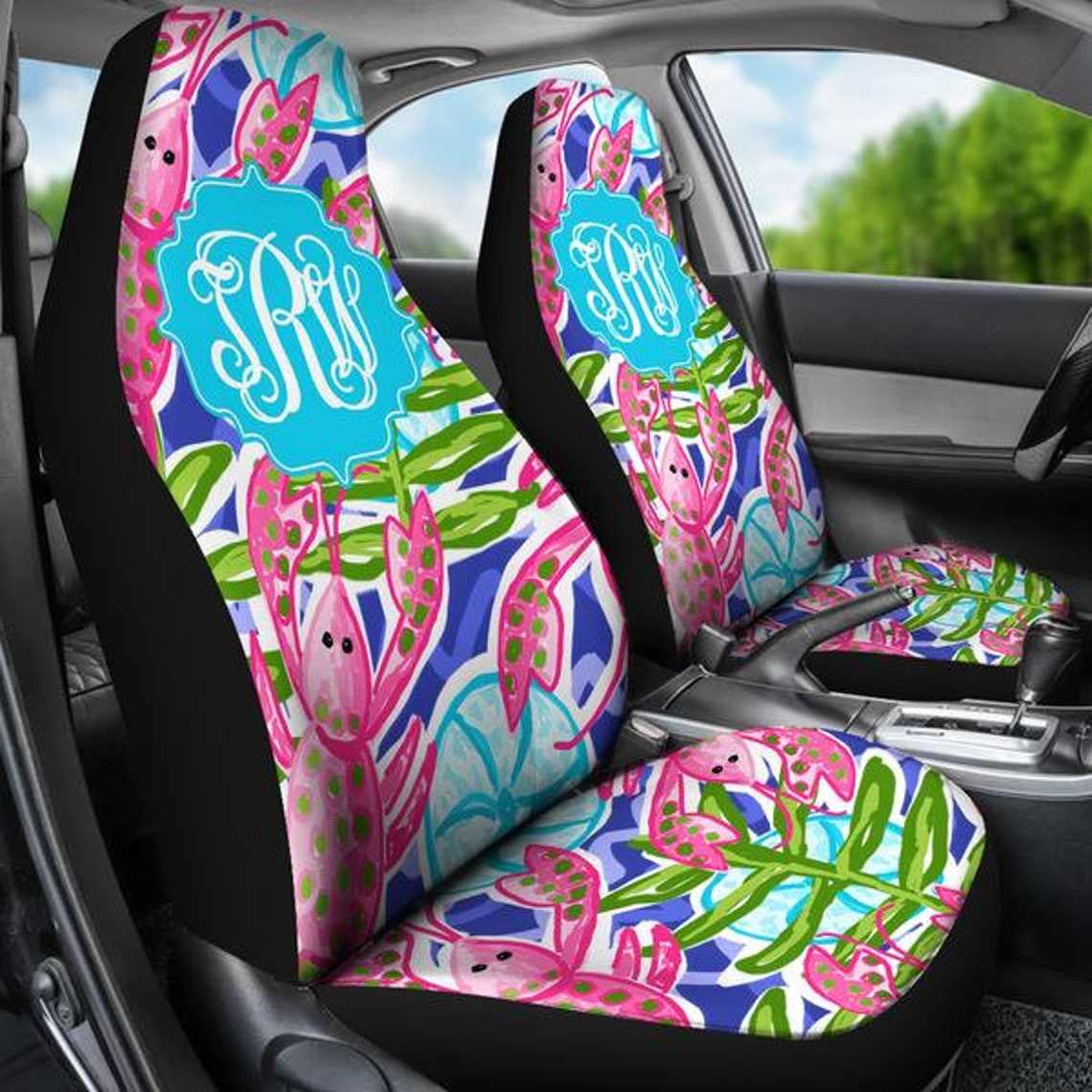 Monogram Seat Covers for Car Lobster Seat Cover for Car Etsy