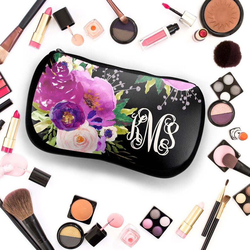 Monogram Makeup Bag Monogrammed Makeup Bag Personalized Etsy