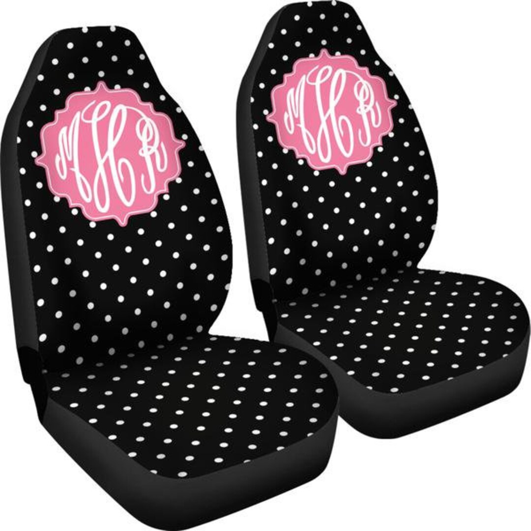 Car Seat Covers for Vehicle Black Polka Dots Personalized Etsy
