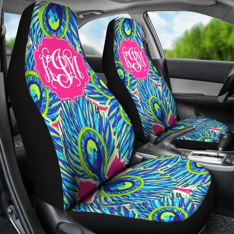 Monogram Seat Covers For Car Peacock Seat Cover For Car Etsy
