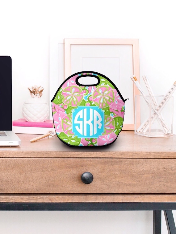 Items similar to Lunch Box for Woman | Monogram Lunch Box | Neoprene