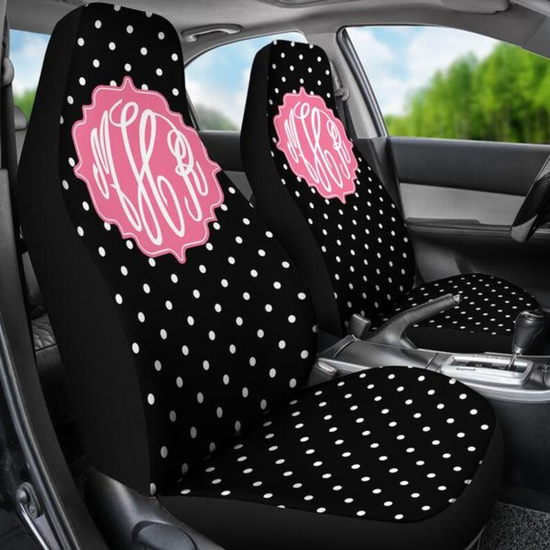Car Seat Covers for Vehicle Black Polka Dots Personalized Etsy