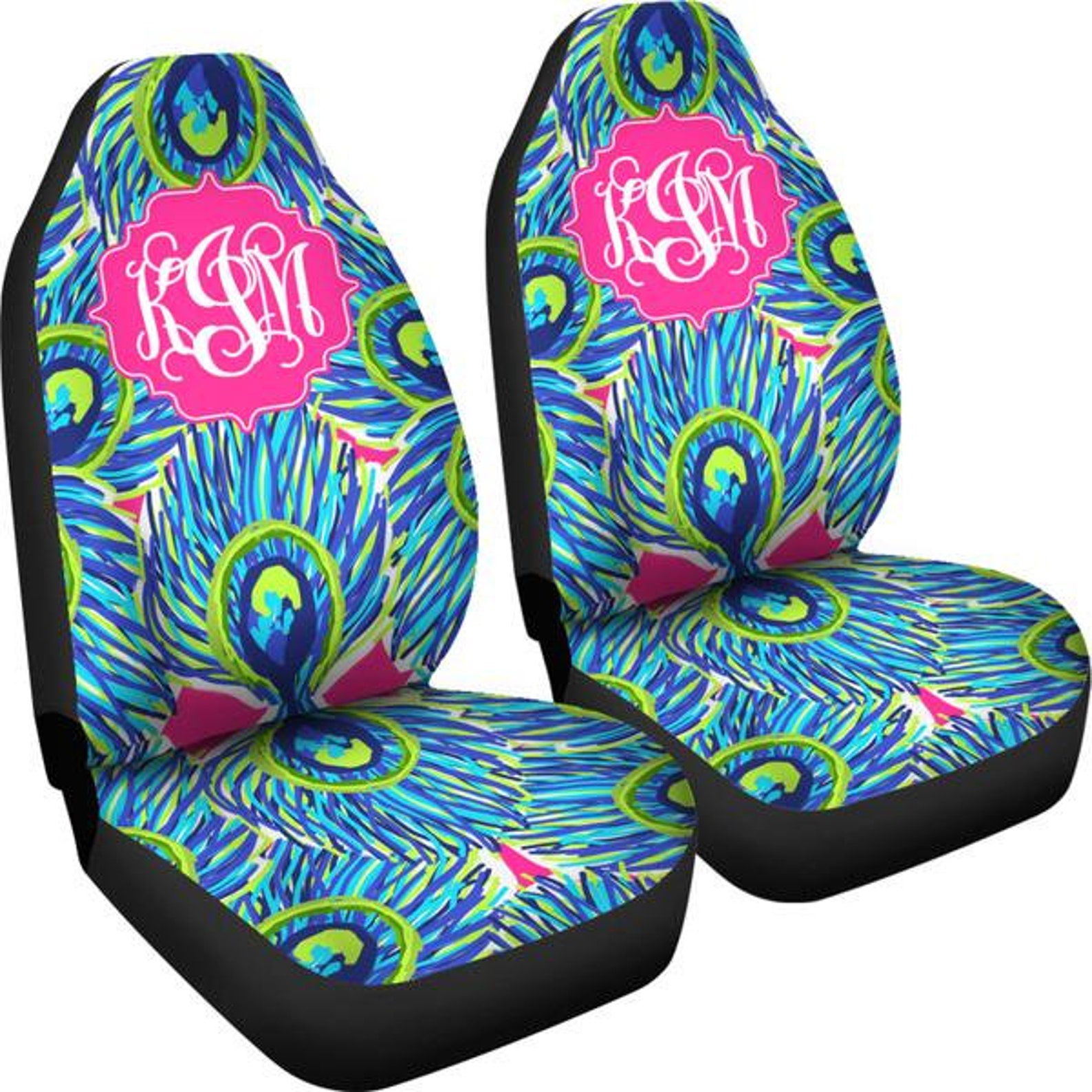 Monogram Seat Covers for Car Peacock Seat Cover for Car Etsy