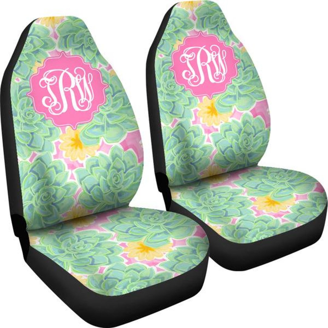 Monogram Seat Covers for Car Succulents Seat Cover for Car Etsy