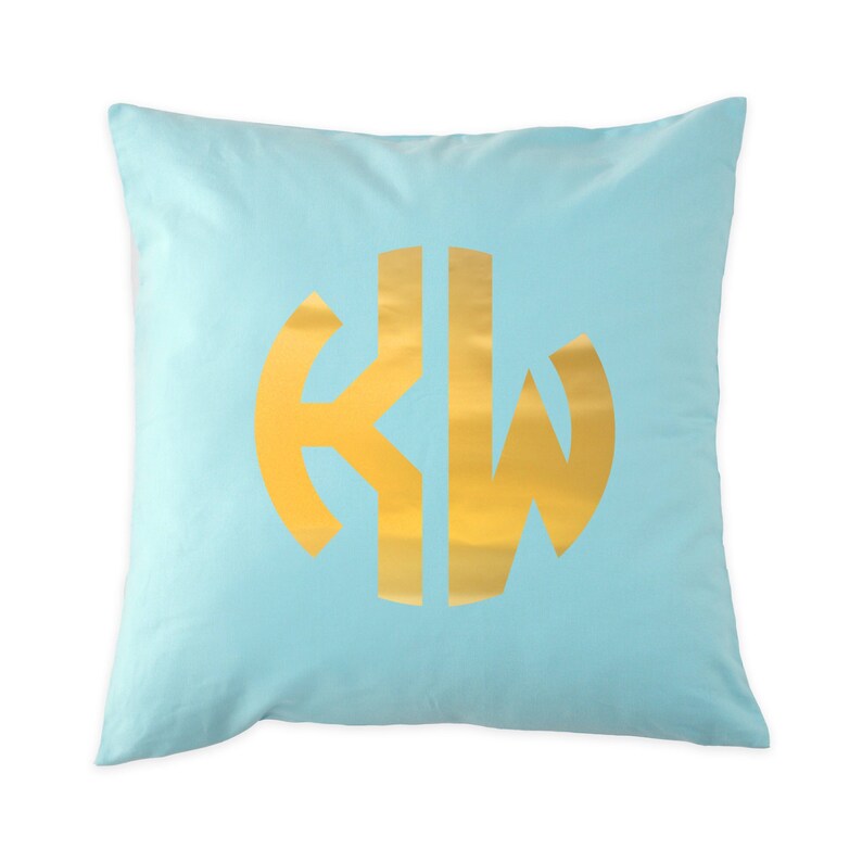 Monogrammed Pillow Cover Gold Foil Monogram Pillow Etsy