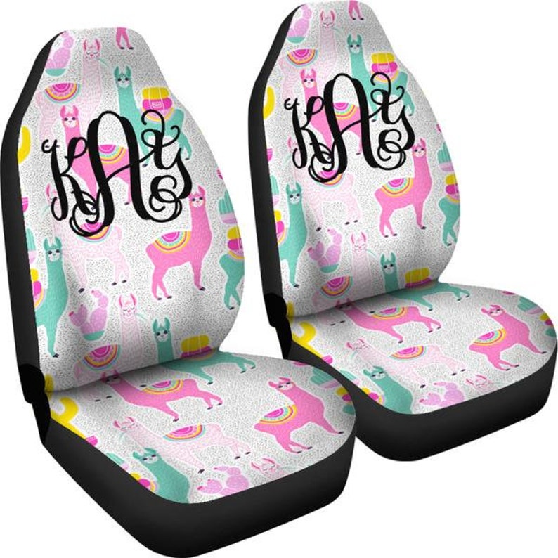 Monogram Seat Covers For Car Preppy Llama Cover Personalized Monogrammed Accessories
