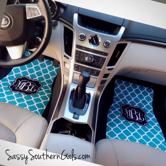 Quatrefoil Pattern Monogrammed Car Mats New Driver Gift Cute Etsy