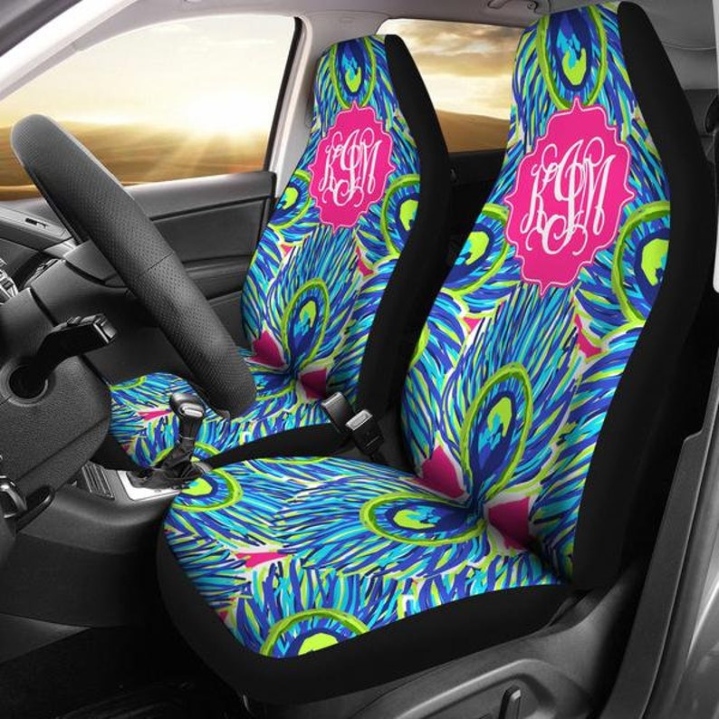 Monogram Seat Covers For Car Peacock Seat Cover For Car | Etsy
