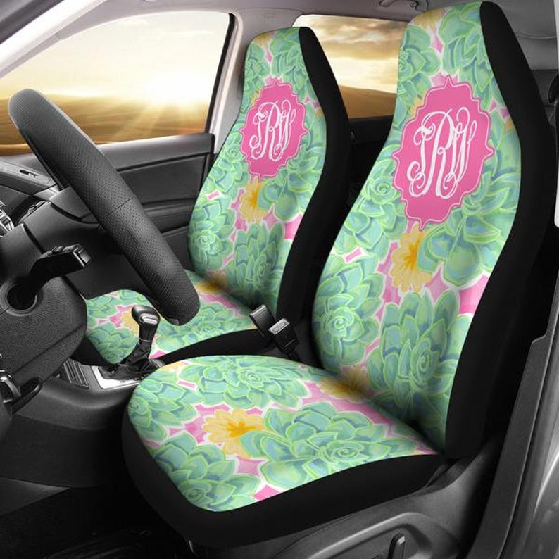 Monogram Seat Covers for Car Succulents Seat Cover for Car Etsy