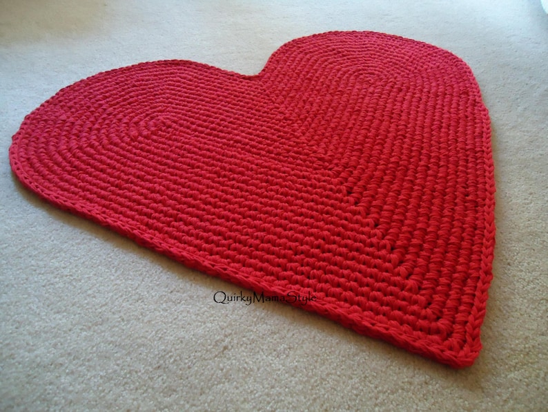 PATTERN Sweet Heart Crochet Cotton Rug 32 Inch Etsy