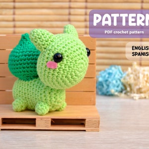 Bulbasaur amigurumi pattern - Bulbasaur crochet pattern - Bulbasaur pdf pattern