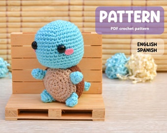 Squirtle Amigurumi Crochet Pattern – English & Spanish (PDF Pattern)