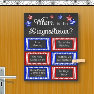 Office Door Sign, Where is the Diagnostician Gift, PRINTABLE not editable