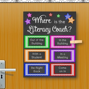 Where is the Literacy Coach Office Door Sign, Printable NOT EDITABLE