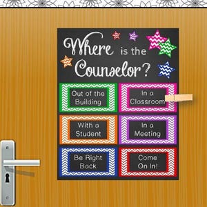School Counselor Gift / Counseling Office Decor / Mental Health Counselor Gift / Office Door Sign / Where is the Counselor Sign NOT EDITABLE