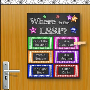 LSSP, Licensed Specialist in School Psychology Gifts, Office Door Sign, NOT Editable image 1