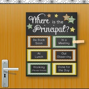 Where is the Principal Gift for Man Woman, Door Sign, School Principal Office Decor, Appreciation Gift, Printable NOT EDITABLE