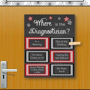 Diagnostician Gifts, Office Door Sign, Printable