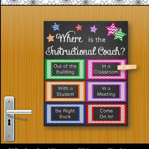 Instructional Coach Door Sign, Instant Download NOT EDITABLE