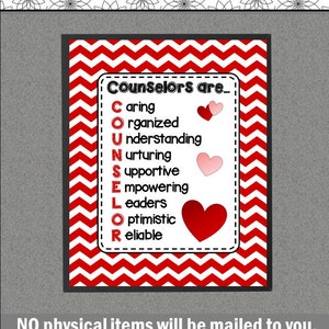 School Counselor Sign, Counselor Office Decor, Printable Gift, Guidance Counselor Office Wall Decor Poster, Thank You Gift, Digital Download