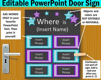 Office Door Personalized Sign Turquoise and Purple Office Decor PRINTABLE
