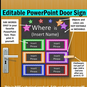 Cartello porta ufficio personalizzato stampabile in una riunione, file PowerPoint modificabile non disturbare immagine 1