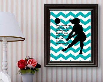 Volleyball Gift for Girls, Volleyball Wall Art Print, Senior Gifts, Volleyball Poster, PRINTABLE Sign, Digital Download, JPG