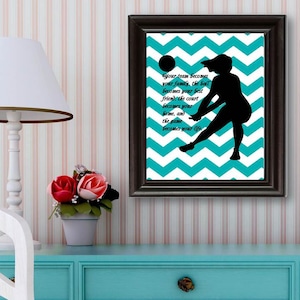 Volleyball Gift for Girls, Volleyball Wall Art Print, Senior Gifts, Volleyball Poster, PRINTABLE Sign, Digital Download, JPG