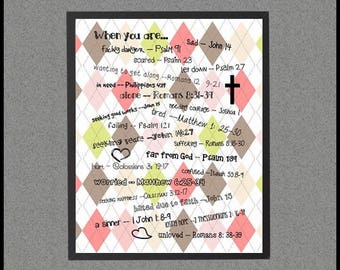 Bible Verse Emergency Numbers, Christian Wall Art, Scripture Printable, YOU PRINT IT