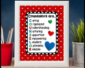 School Counselor Sign Poster | School Counseling Office Decor | Appreciation Thank You Gift | Digital Download