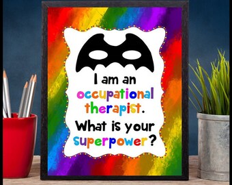 Occupational Therapy Gift, Occupational Therapist Gifts, What's Your Superpower, Printable, Digital Download