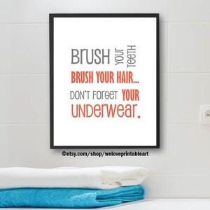 Funny Bathroom Wall Decor, Kids Bathroom Wall Art, Humorous Bathroom Sign, Digital Download