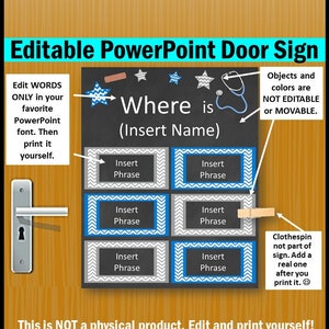 Custom Blue Gray Where is the Nurse Door Sign, Editable School Nurse Office Decor Personalized Door Sign