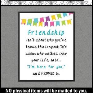 Long Distance Friendship Gift, Printable Instant Download