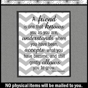 Freundschaft Geschenke für Frauen, Freund Zitate Download, Bester Freund druckbare Wand Kunst Druck