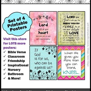 Bible Verse Wall Art Set, Scripture Wall Art Printable Signs, Christian Gifts for Her, Wall Decor, Instant Download YOU PRINT THEM