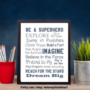 Nursery Decor Baby Boy Nursery Art Print Gift Ideas baby Printable Art Digital Artwork Poster Instant Download Superhero