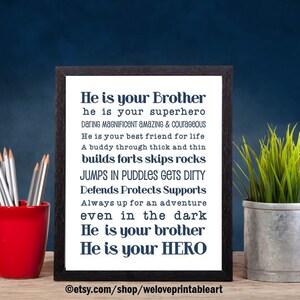 Big Brother from Little Sister Big Brother form Little Brother, Superhero Sign, Instant Download