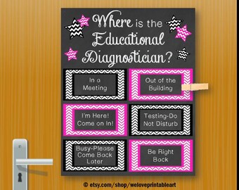 Wo ist der pädagogische Diagnostiker / Poster Bürotür / Bürotürschild / Druckbare Wandkunst / Geschenke / NICHT EDITIERBARE PDF