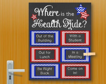 Where is the Health Aide Office Door Sign, PRINTABLE Gifts Not Editable