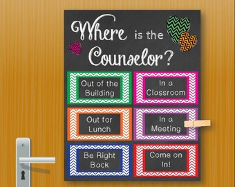 Where is the Counselor Office Door Sign, National School Counseling Week Gifts Printable