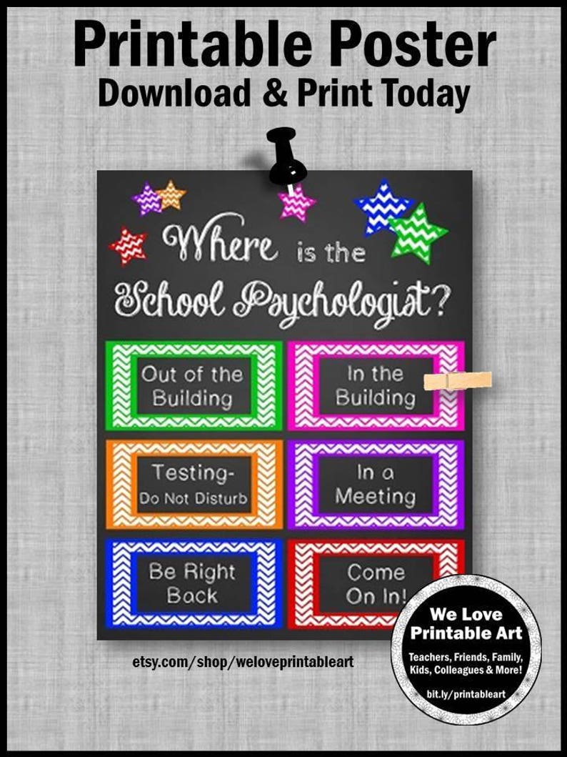 Where is the School Psychologist Door Sign, Psychology Office Decor ...