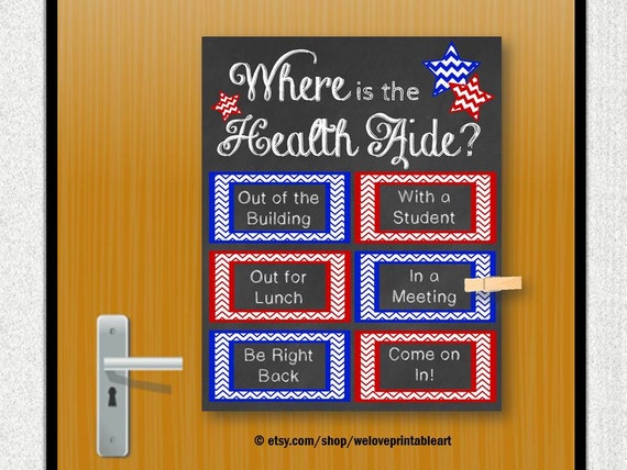 School Nurse Door Sign Printable Nursing Office Decor Health Etsy