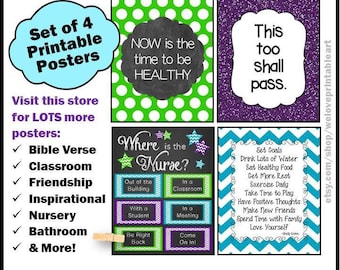 School Nurse Posters Bundle, Office Door Sign, Decorations, Thank You Gifts, PRINTABLE Decor Not Editable