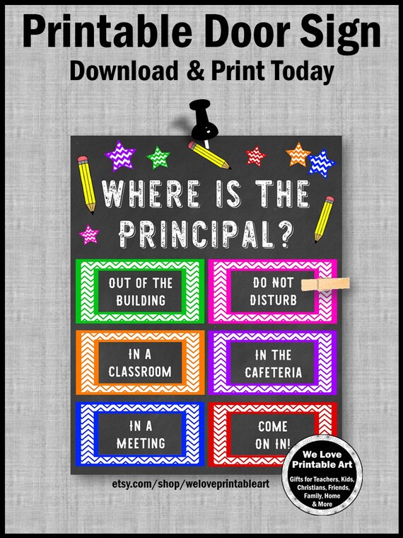 Back To School Principal Door Sign Principal Gift Etsy