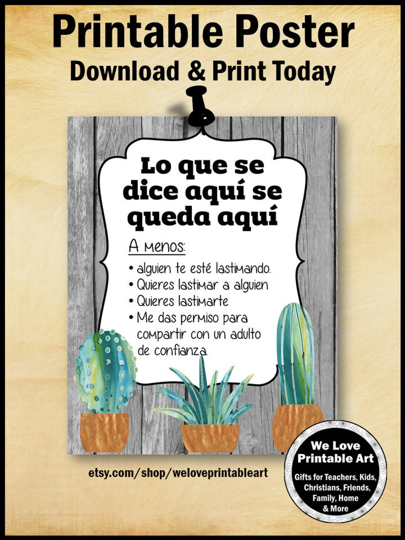 School Counselor Sign in Spanish Confidentiality Rules Etsy UK