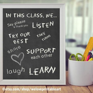 Classroom Rules Poster Teacher Appreciation Gift End of Year First Day of School Classroom Sign Printable Instant Download YOU PRINT IT